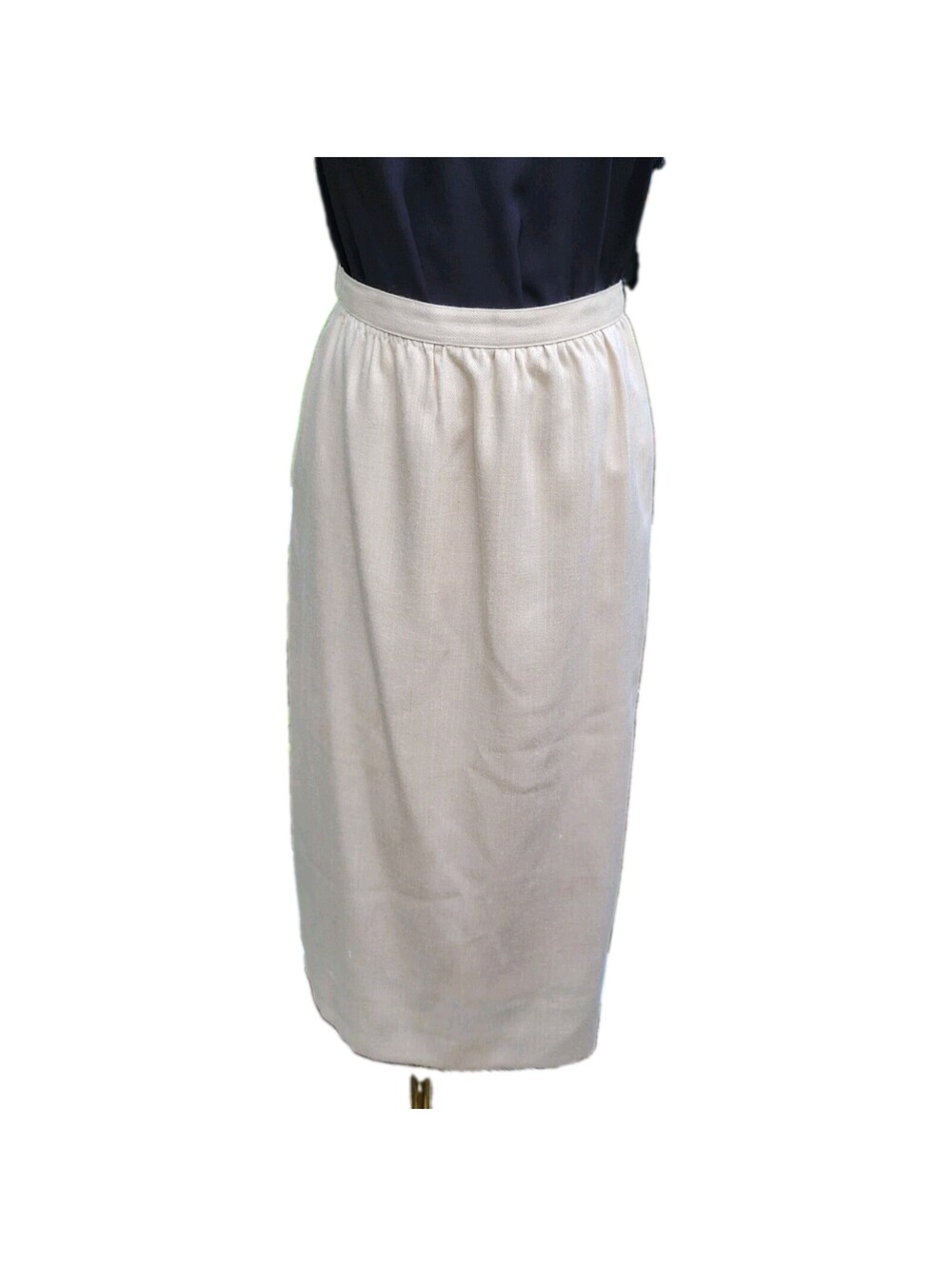 Vintage Herringbone Women's Skirt Size 11/12 High Waisted Office Retro